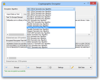 Cryptographic Encryptor Portable screenshot 2