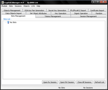Cryptoki manager  screenshot