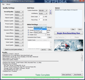 Crysis Benchmark Tool screenshot 2