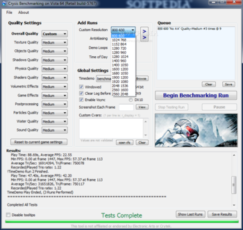 Crysis Benchmark Tool screenshot 4
