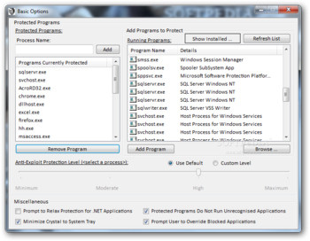 Crystal Anti-Exploit Protection screenshot 2