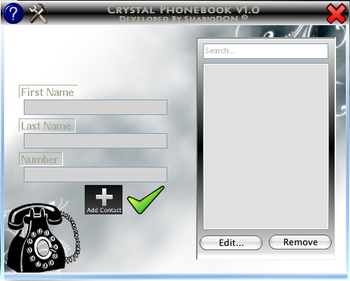 Crystal Phonebook screenshot