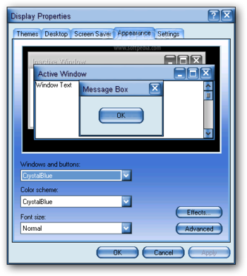 CrystalBlue XP Theme screenshot 3