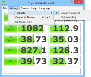 CrystalDiskMark screenshot 2