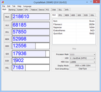 CrystalMark screenshot