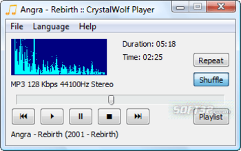 CrystalWolf Free Audio Player screenshot 2