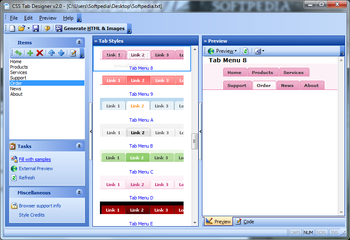 CSS Tab Designer screenshot