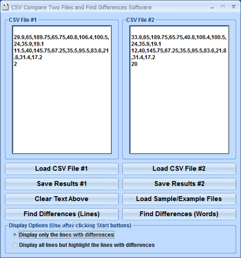 CSV Compare Two Files and Find Differences Software screenshot 2