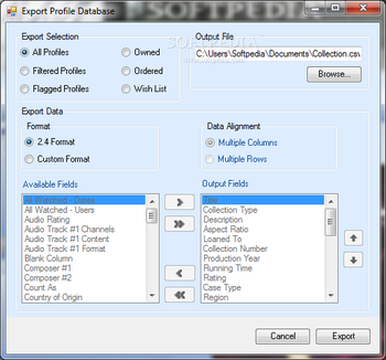 CSV Export screenshot 2