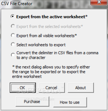CSV File Creator screenshot