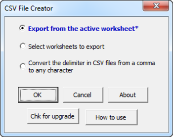 CSV File Creator screenshot