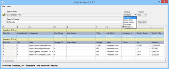 Csv File Search screenshot 2