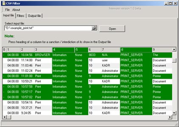 CSV Filter screenshot 2