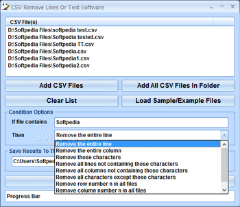 CSV Remove Lines and Text Software screenshot 2
