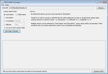 CSV to KML Converter screenshot