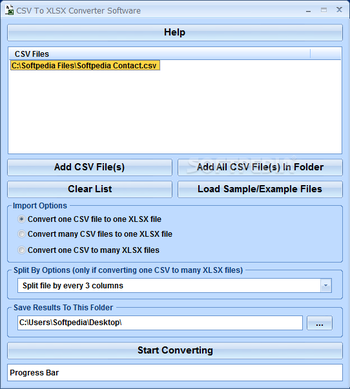 CSV To XLSX Convert Software screenshot