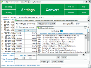 CSV2QBO Convert screenshot