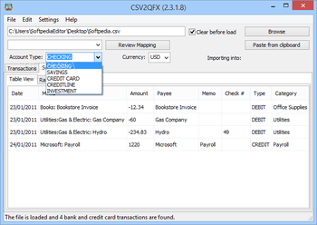 CSV2QFX screenshot 4