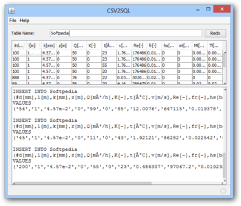 CSV2SQL screenshot