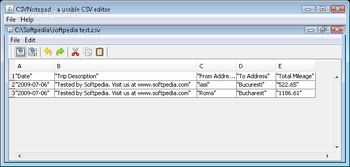 CSVNotepad screenshot
