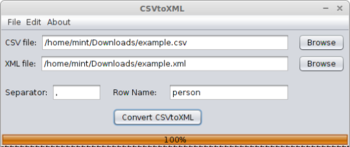 CSVtoXML screenshot