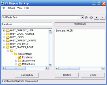 CT RegKey Backup screenshot