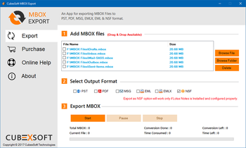 CubexSoft MBOX Export screenshot 2