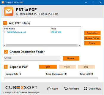 CubexSoft PST to PDF screenshot 2