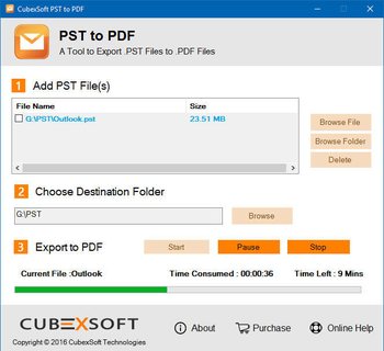 CubexSoft PST to PDF screenshot 3