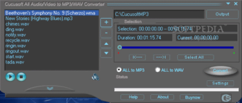 Cucusoft All Audio / Video to MP3 / WAV Converter screenshot