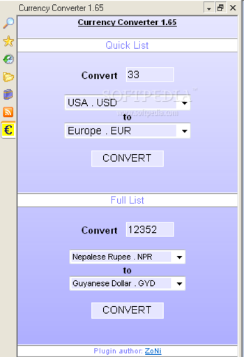 Currency Converter Maxthon Plugin screenshot