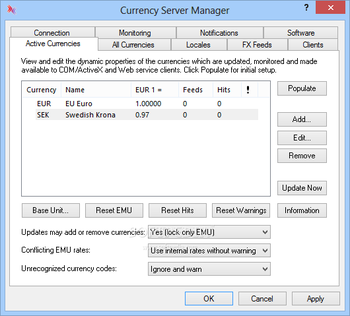 Currency Server screenshot