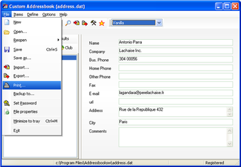 Custom Addressbook screenshot 2