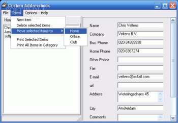Custom Addressbook Lite screenshot 2