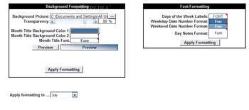 Custom Calendar Creator screenshot