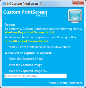 Custom PrintScreen screenshot