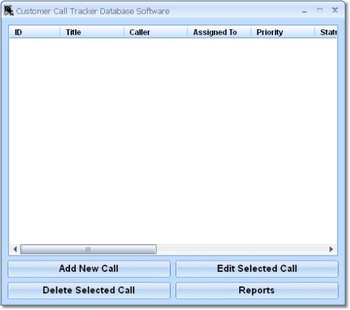 Customer Call Tracking Database Software screenshot
