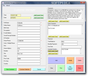 Customer Manager Enterprise Edition screenshot