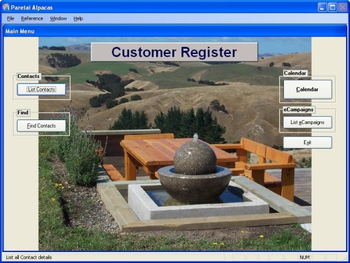 Customer Register screenshot