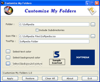 Customize My Folders screenshot