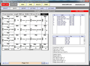 Cut-XY 2D and 1D Cutting Optimization screenshot
