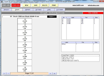 Cut-XY 2D and 1D Cutting Optimization screenshot 6