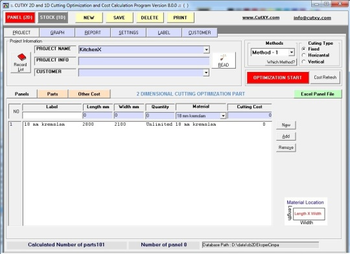 Cut-XY 2D and 1D Cutting Optimization screenshot 7