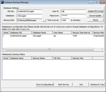 Cute DB Backup Manager screenshot 2