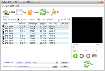 Cute DVD to MP4 Converter screenshot