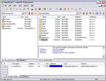 CuteFTP Pro screenshot