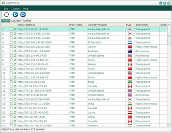 CuteProxy screenshot