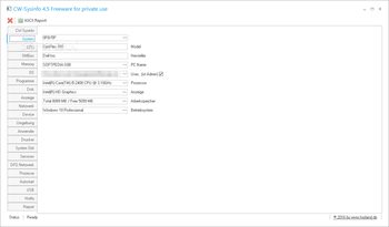 CWSysinfo screenshot 2