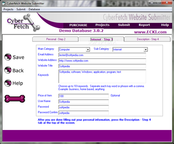 Cyberfetch Website Submitter screenshot 3