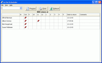CyberMatrix In Out Scheduler screenshot